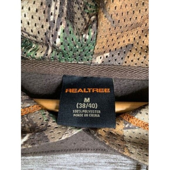 Realtree Men's Hooded Sweatshirt M 38/40 Gray & Brown Camouflage Polyester - Picture 5 of 8